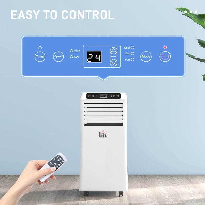 Portable 9000 BTU Air Conditioner - White, 3-in-1 Unit with Remote Control