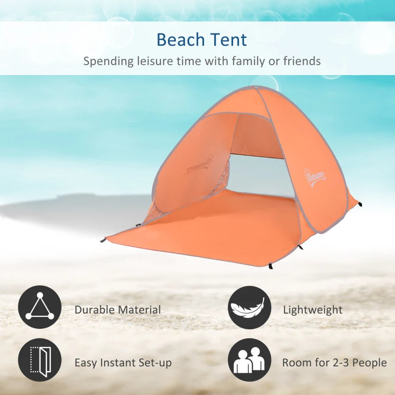 Orange 2-Person UV Pop-Up Shelter