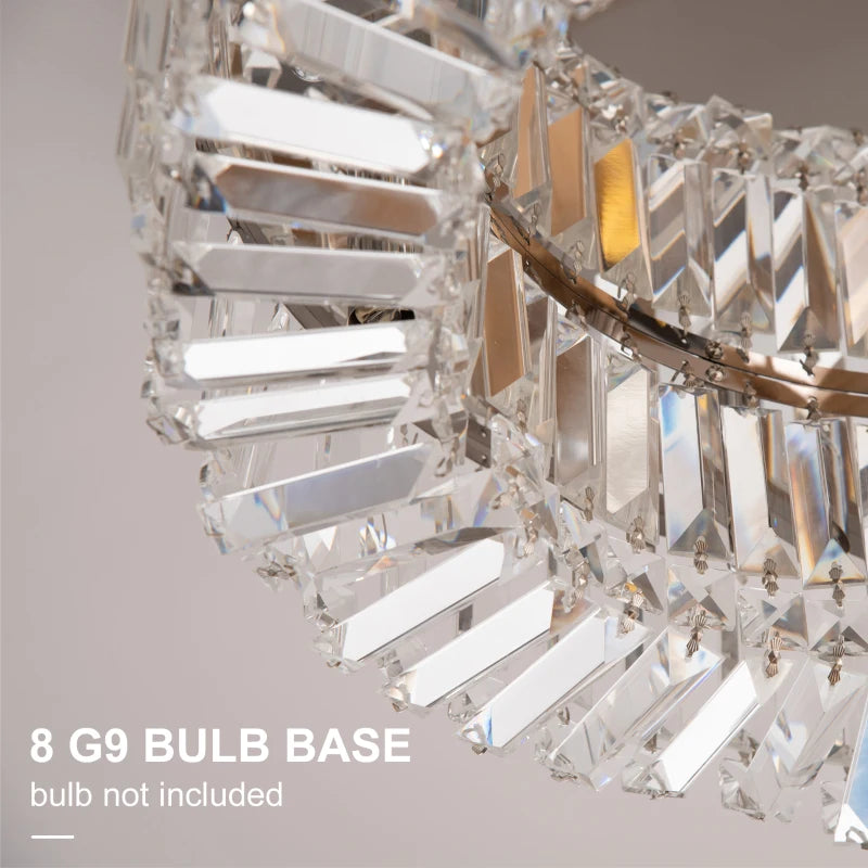 Silver Crystal Pendant Chandelier for Home Decor