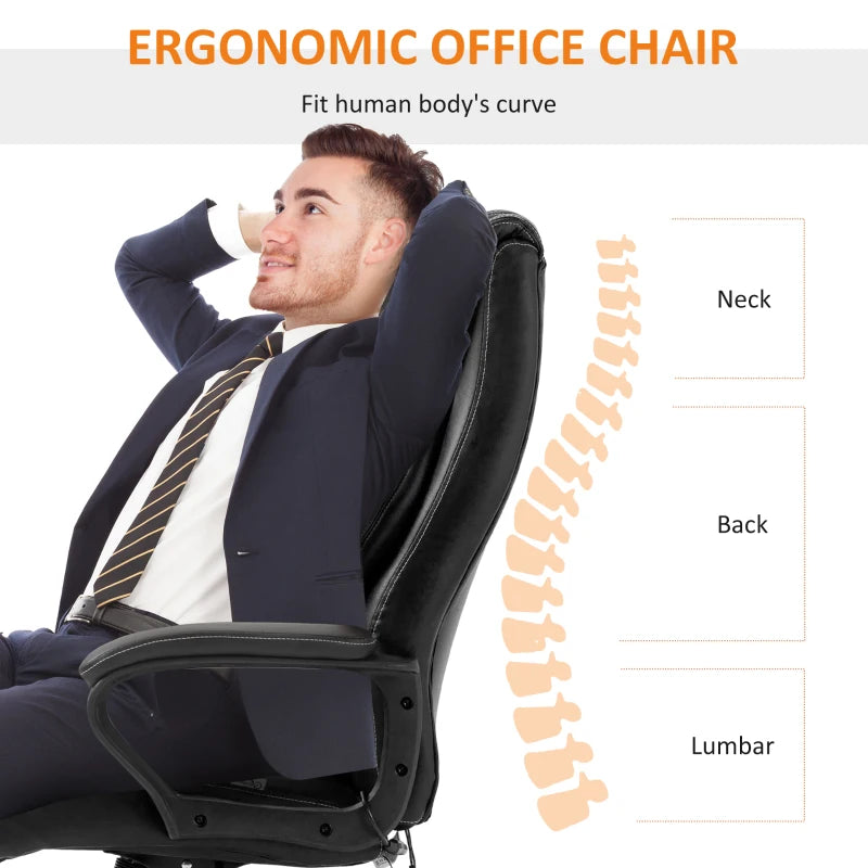 Black High Back Executive Office Chair with Vibration Massage