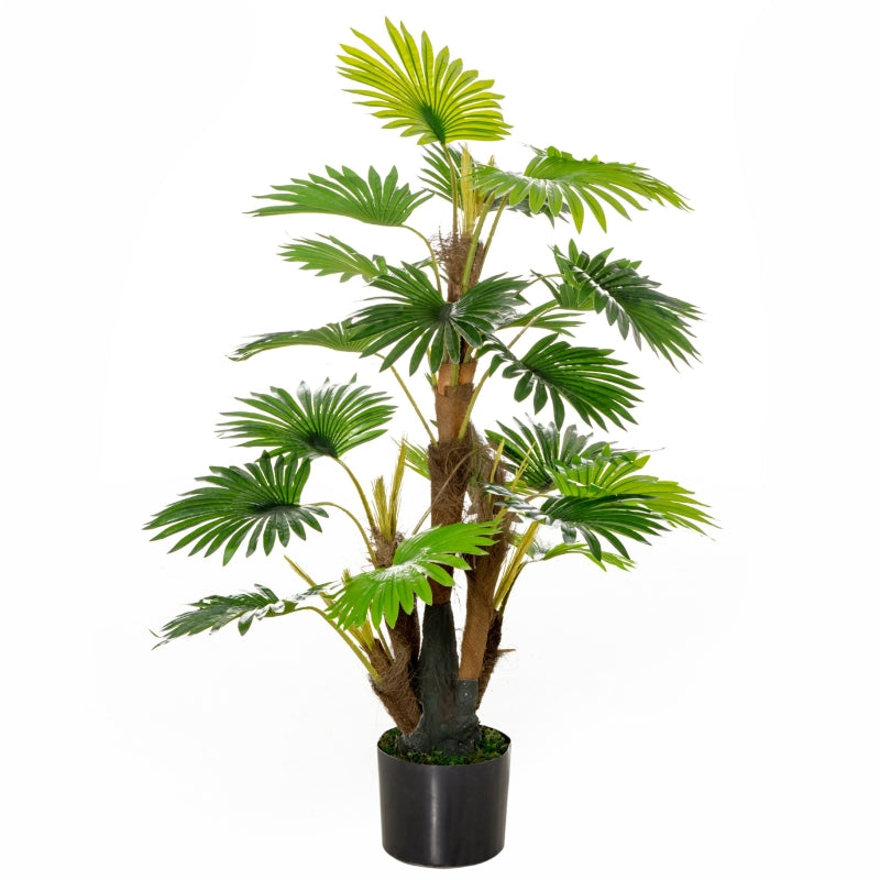 Green Artificial Palm Tree in Pot - Indoor Outdoor Fake Plant Decor, 135cm