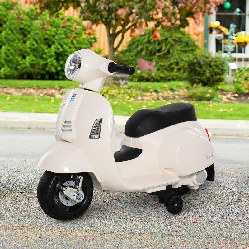 White Vespa Licensed 6V Kids Electric Motorbike Ride On