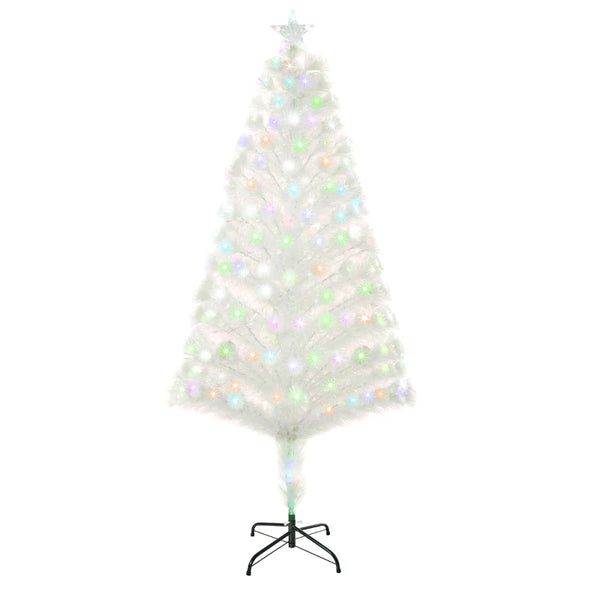5ft White Fiber Optic LED Christmas Tree - Holiday Home Xmas Decor