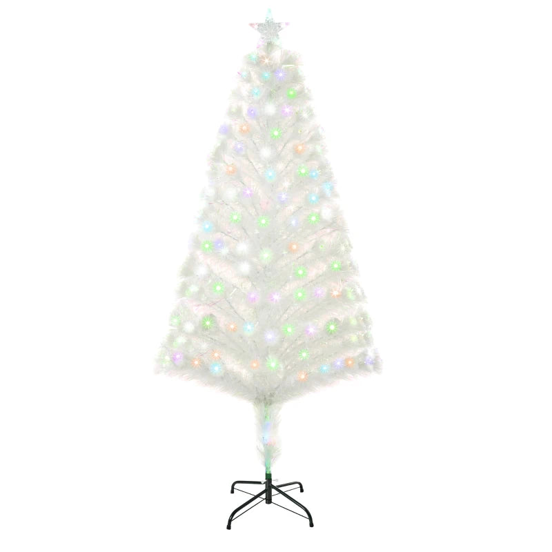 5ft White Fiber Optic LED Christmas Tree - Holiday Home Xmas Decor