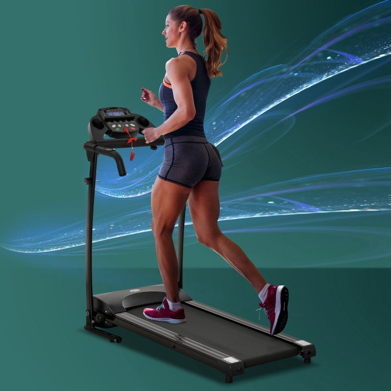 Electric Motorized Treadmill with LCD Display - Black