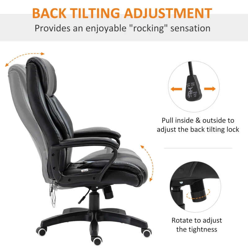 Black High Back Executive Office Chair with Vibration Massage