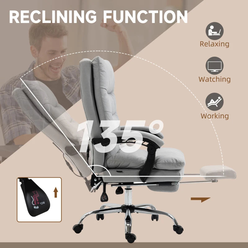 Grey Ergonomic Office Chair with Massage and Heating