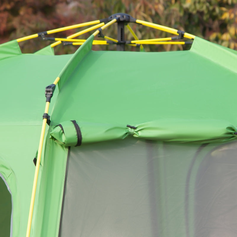 Green 6-Person Pop-Up Camping Tent with Windows and Doors