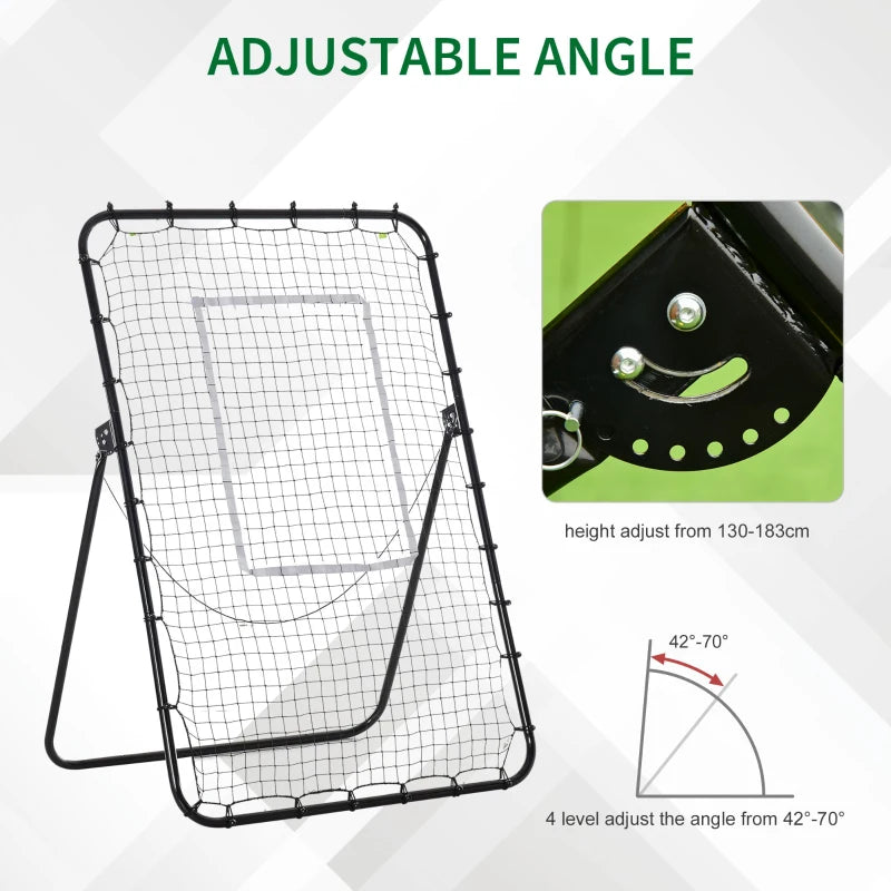 Black Foldable Football Rebounder Net - Adjustable Angles