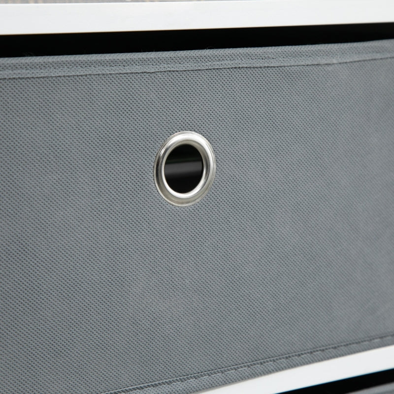 6-Drawer Fabric Storage Cabinet - White/Grey