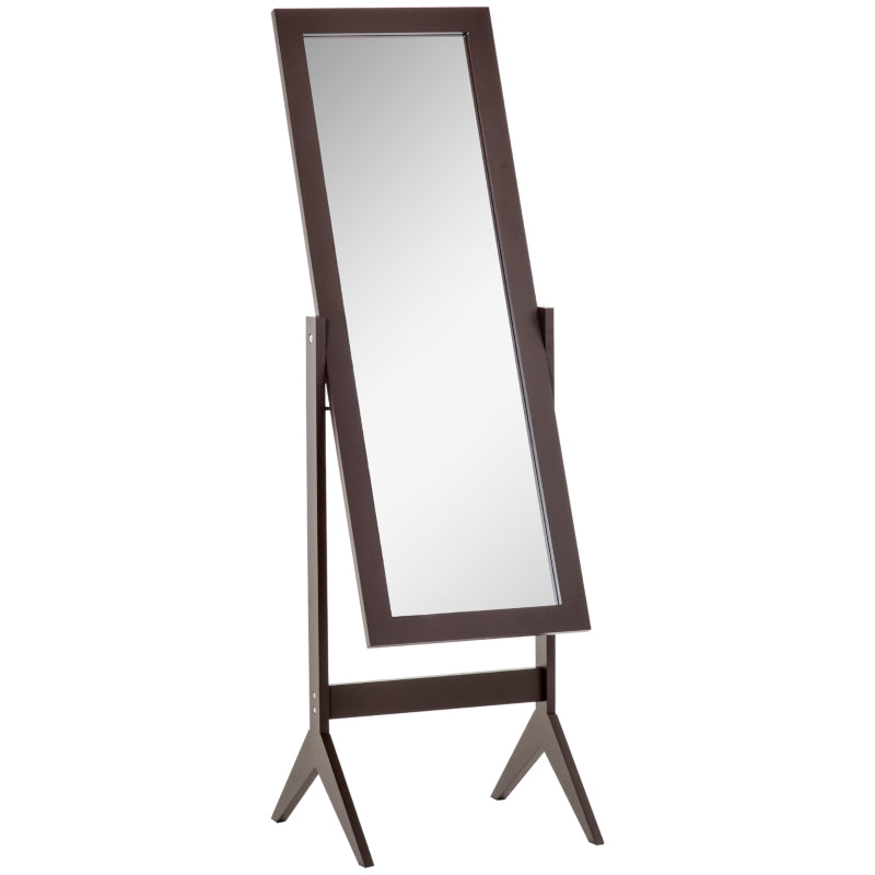 Brown Freestanding Adjustable Dressing Mirror 148x47cm