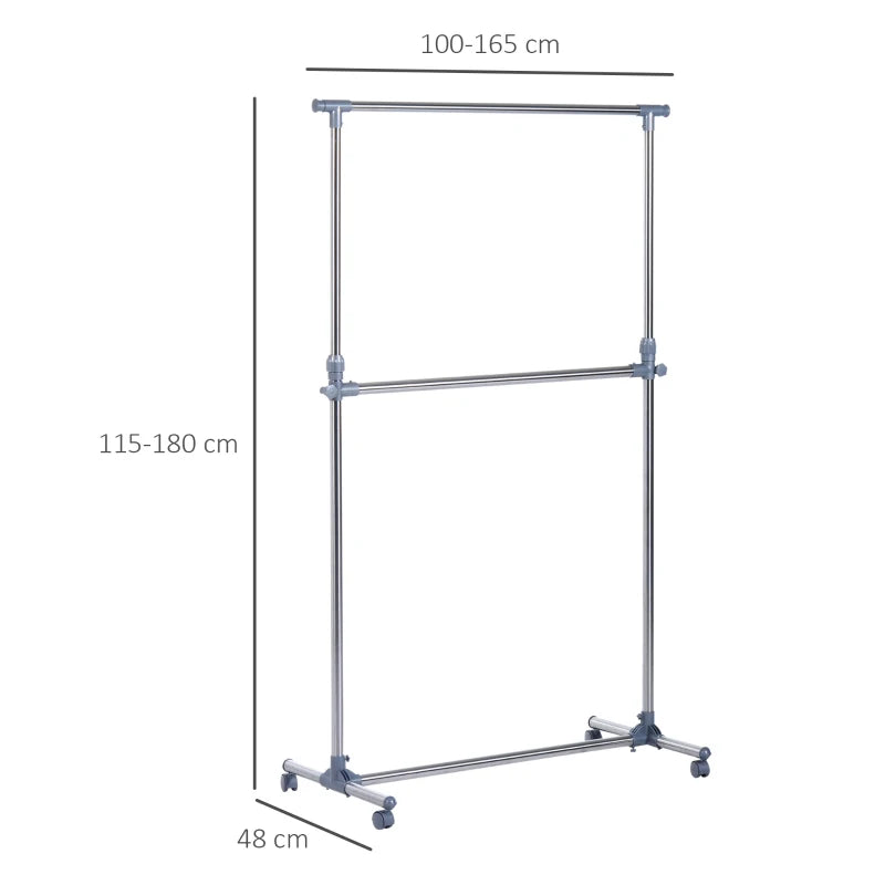 Black Heavy Duty Clothes Hanger Rack with Wheels