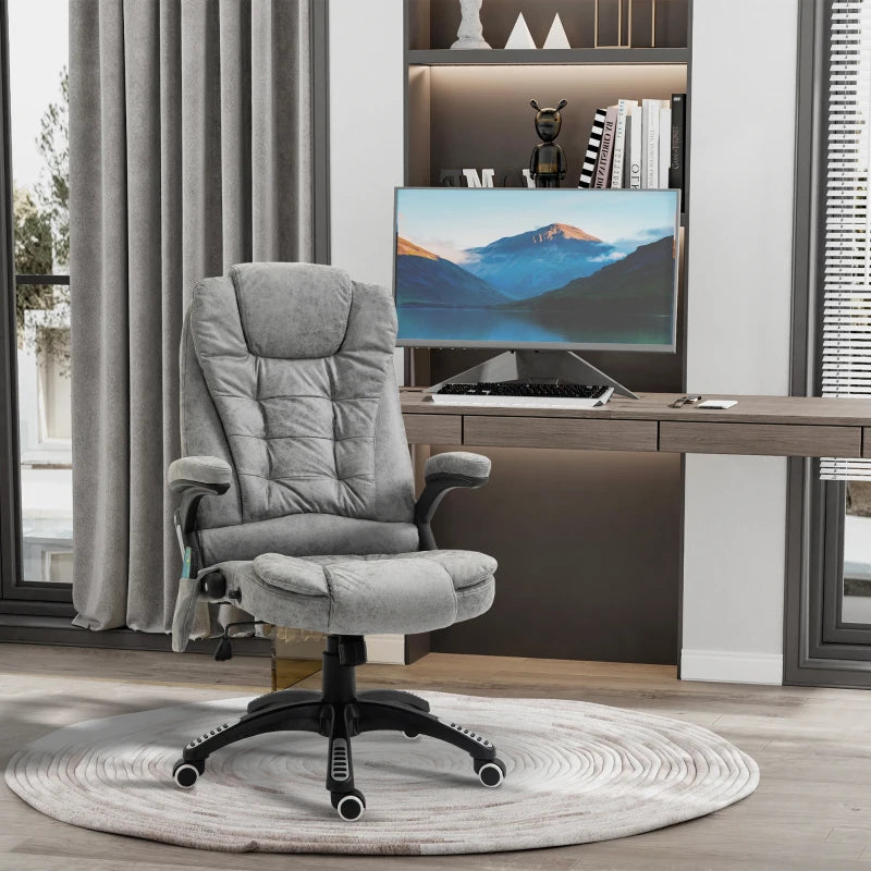 Grey Heated Massage Recliner Chair with 6 Massage Points