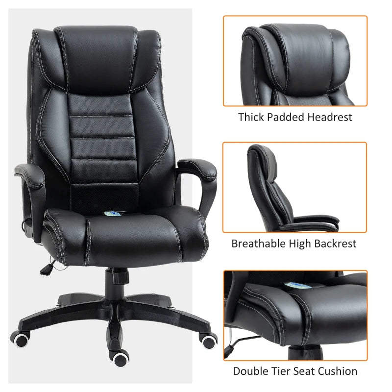 Black High Back Executive Office Chair with Vibration Massage