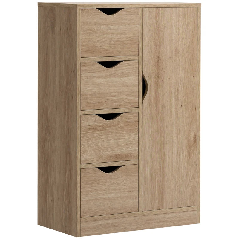 Natural 4-Drawer Freestanding Storage Cabinet