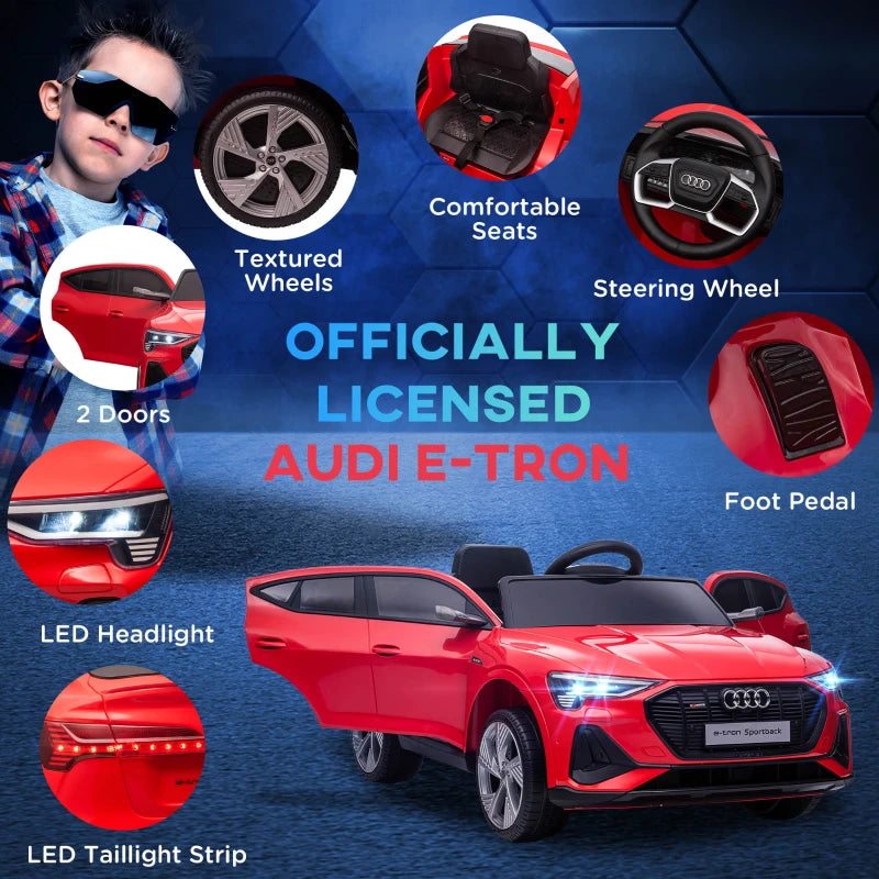 Red Audi E-tron 12V Kids Electric Ride On Car with Remote Control