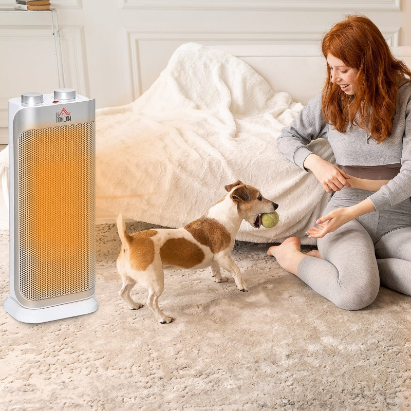 White Ceramic Oscillating Space Heater - 1000W/2000W, Home & Office