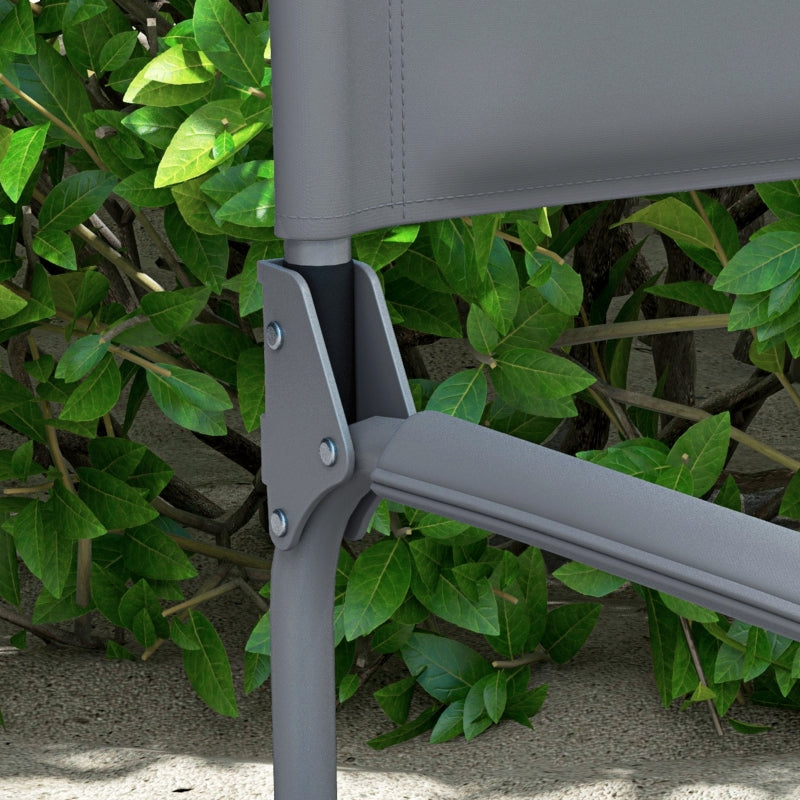 Grey Folding Camping Chair with Side Table