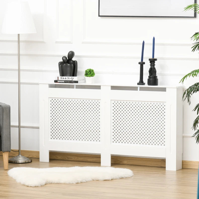 White Wooden Radiator Cover - Modern Home Furniture (Large)