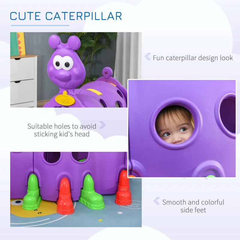 Purple Kids Caterpillar Crawling Tunnel - Ages 3-6