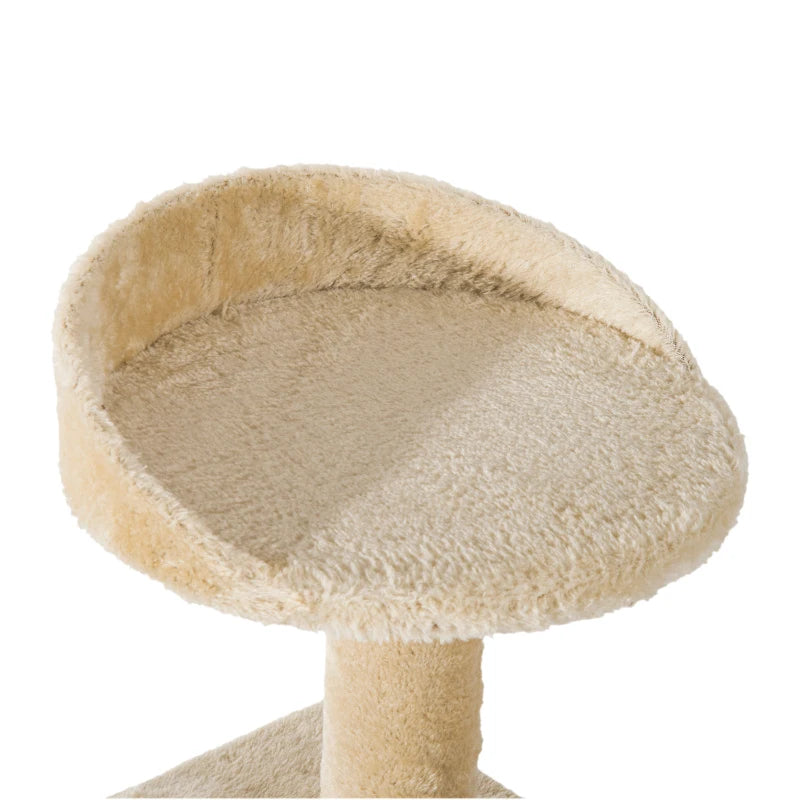 Beige 100cm Cat Tree Climbing Tower for Indoor Cats - Scratch Post & Activity Centre