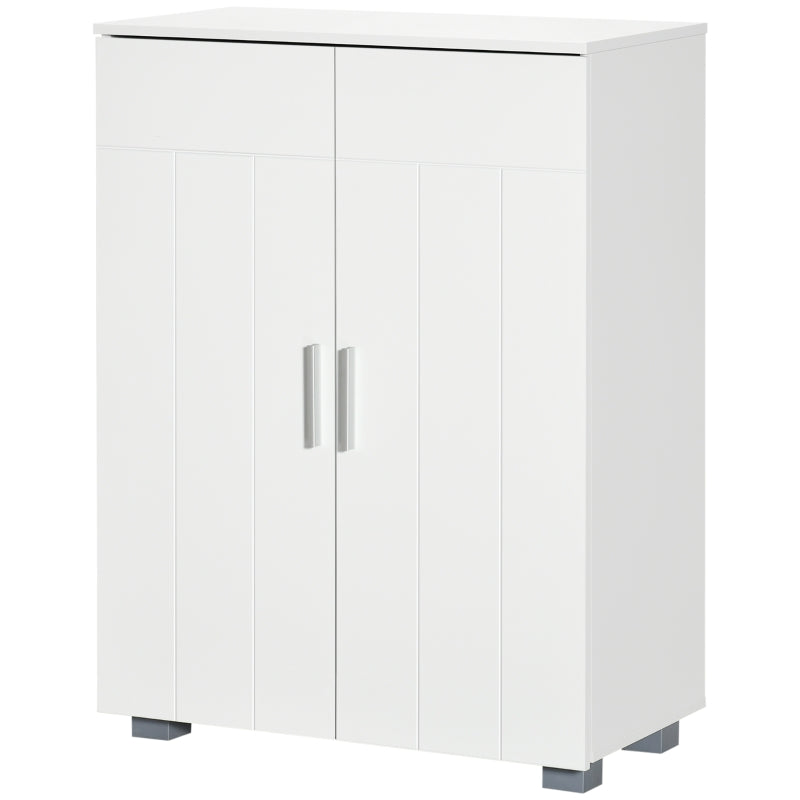 White Bathroom Storage Cabinet with 3 Tier Shelves