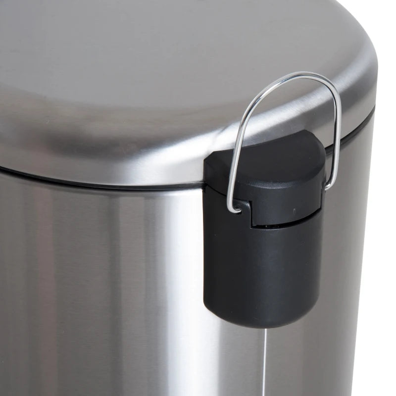 Silver Stainless Steel 30L Foot Pedal Kitchen Bin