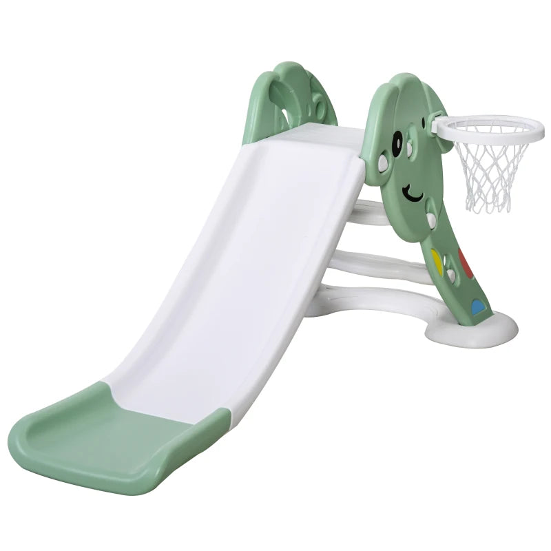 Blue Kids Slide with Basketball Hoop - Toddler Climber Playset