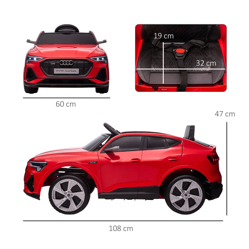 Red Audi E-tron 12V Kids Electric Ride On Car with Remote Control