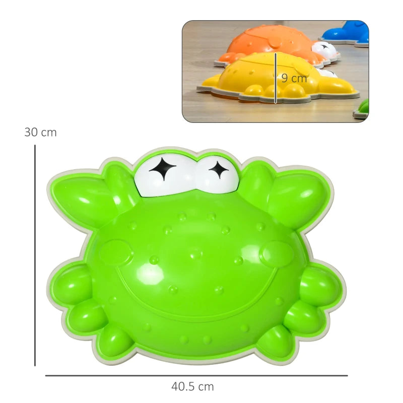 Crab-Designed Kids Stepping Stones Set - 6PCs, TPE Anti-Slip Edge