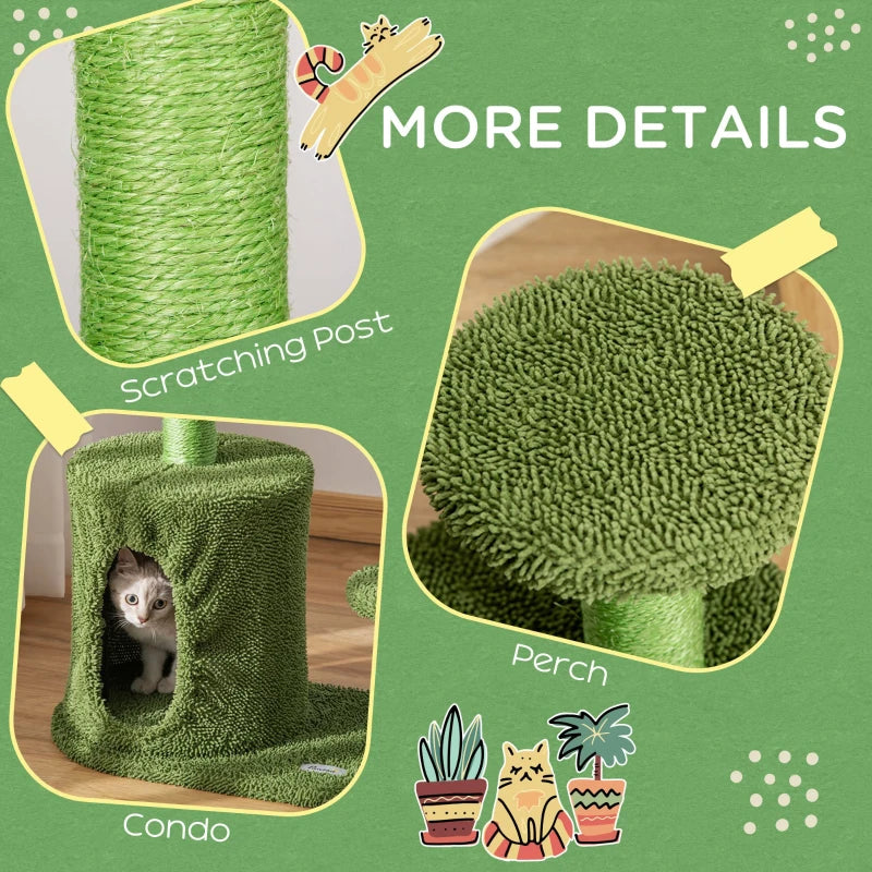 78cm Cactus Cat Tree Tower - Indoor Cat Activity Centre