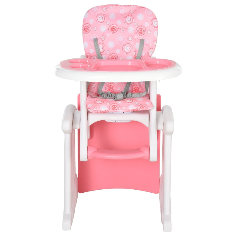 3-in-1 Pink Baby Booster High Chair