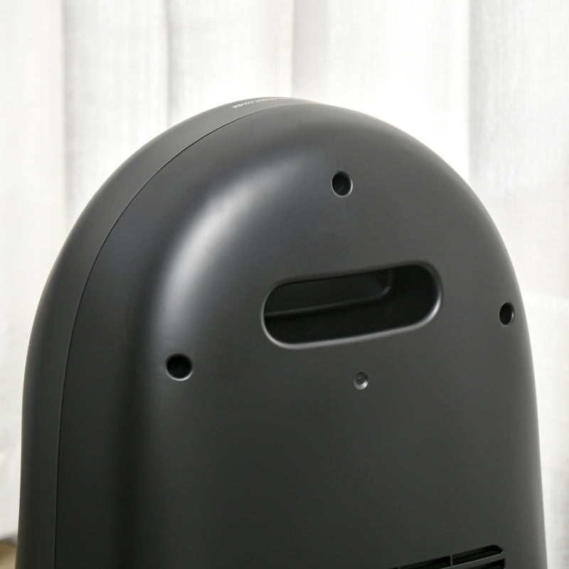 Black Ceramic Electric Space Heater with Realistic Flame Effect