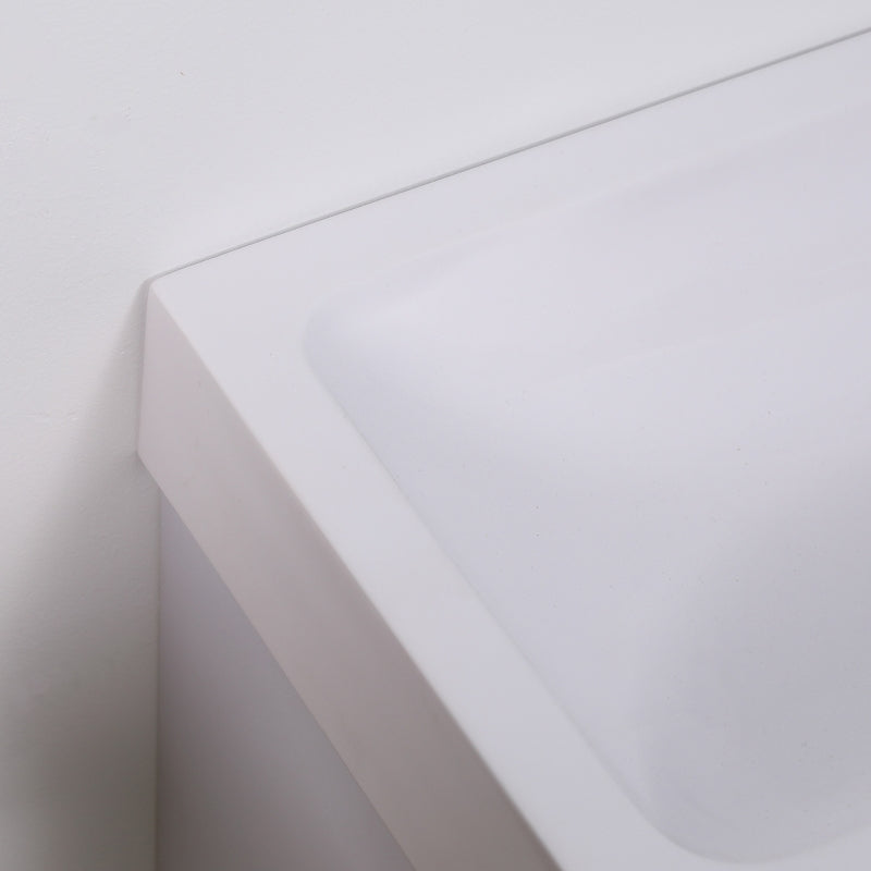 White Wall Mounted Bathroom Vanity with Basin and Storage