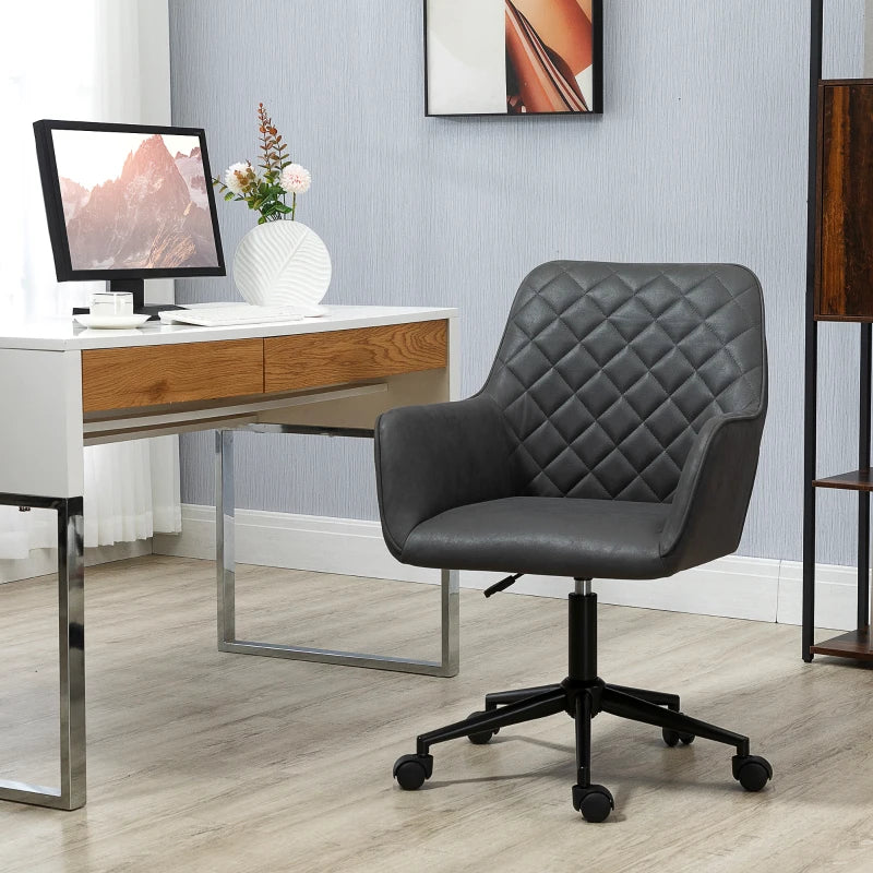 Grey Fabric Swivel Office Chair with Adjustable Height