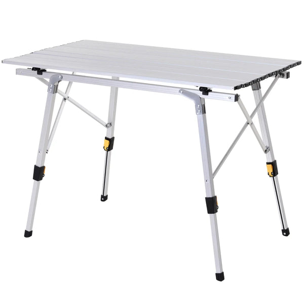 Silver Folding Aluminum Camping Picnic Table - Portable 3FT