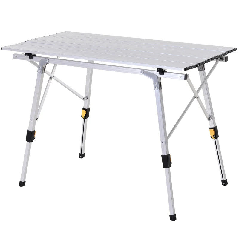 Silver Folding Aluminum Camping Picnic Table - Portable 3FT