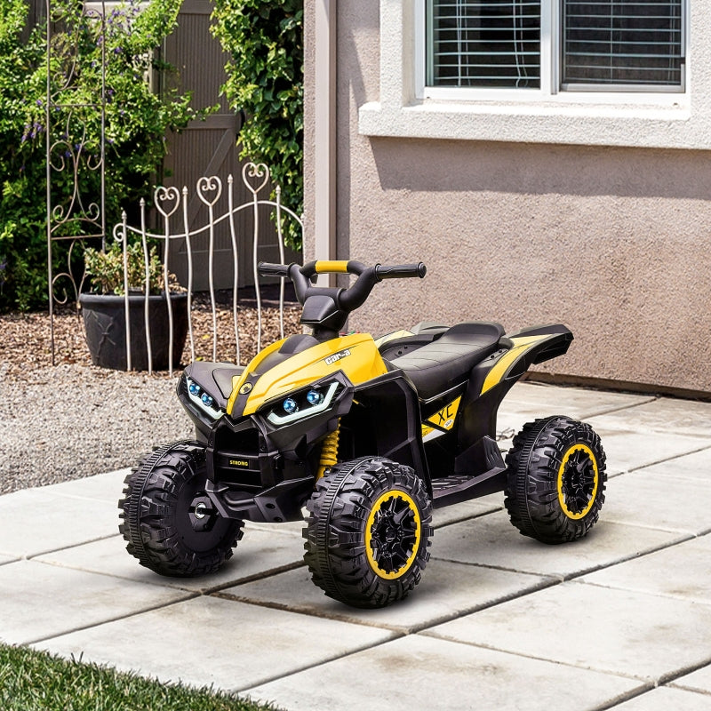 Yellow Kids Ride-On Quad Bike with Music and Horn - Ages 3+