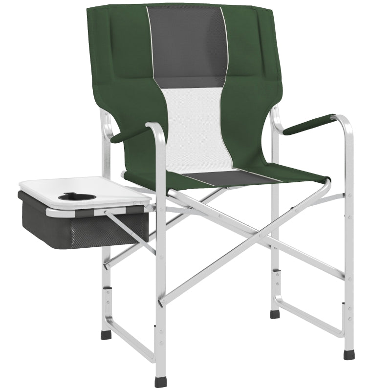 Green Folding Camping Chair with Cooler Bag Table