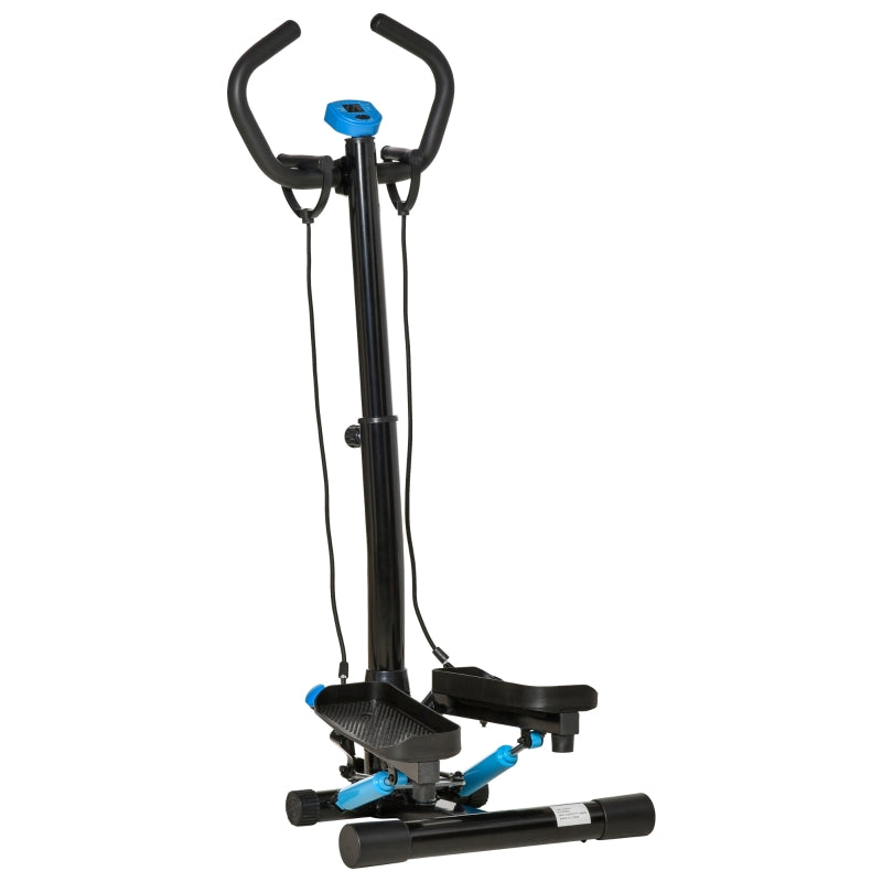 Adjustable Twist Stepper with LCD Screen, Black and Blue