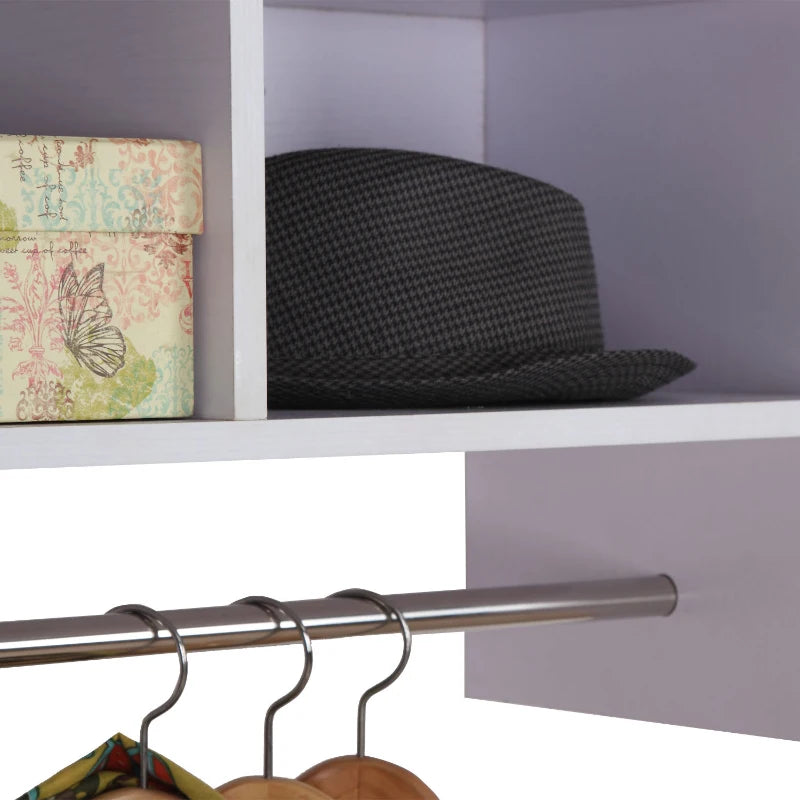 White Wall Mounted Coat Hanger with Storage Shelf