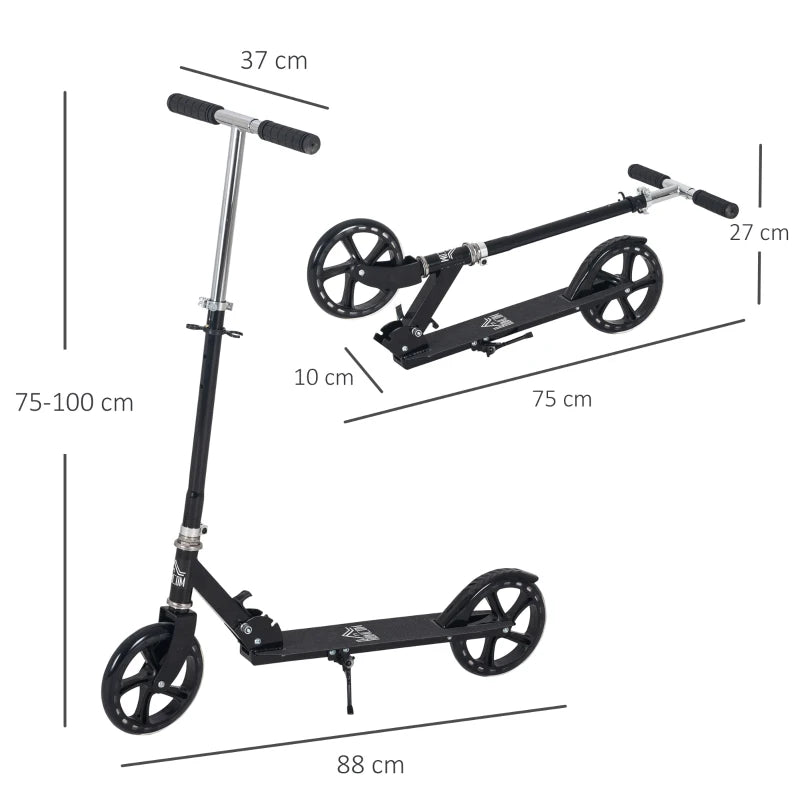 Blue Kids Foldable Kick Scooter with Adjustable Height and Rear Brake