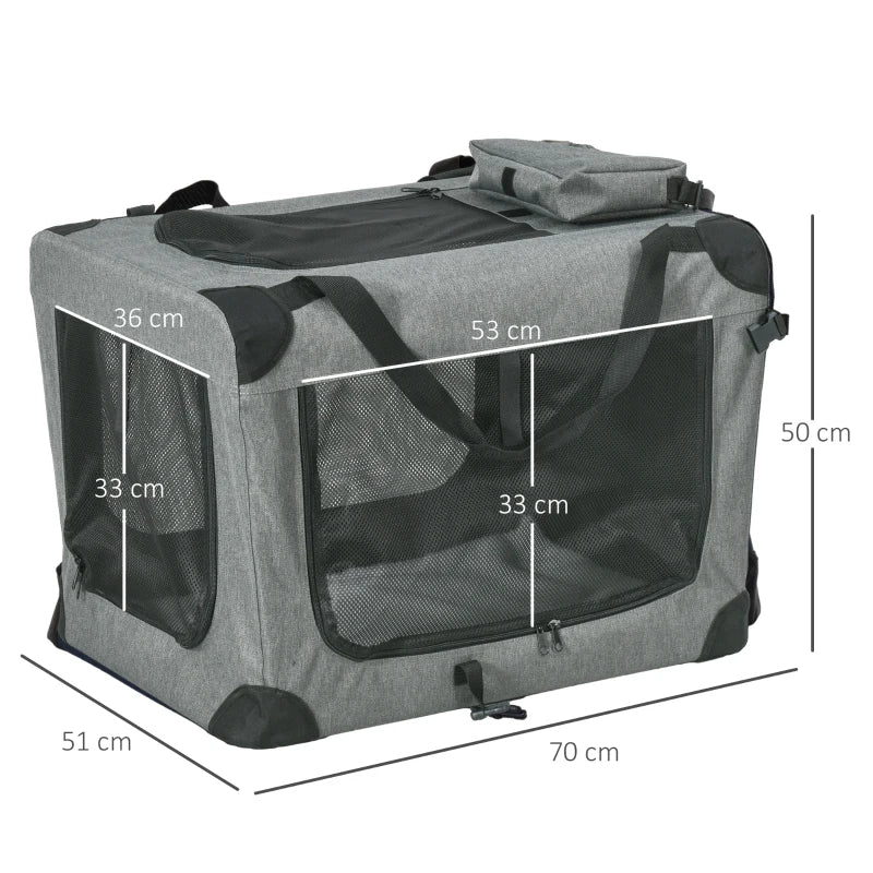 Grey 70cm Folding Pet Carrier Bag