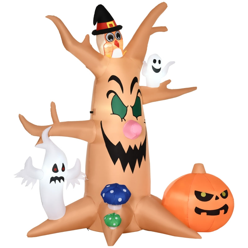 8ft Inflatable Halloween Haunted Tree with LED Lights - Spooky Outdoor Decor