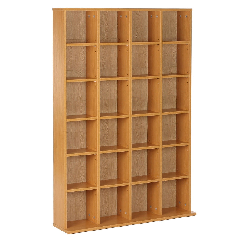 Beech Wood Media Storage Shelf with Adjustable Shelves, 89 x 130.5 cm