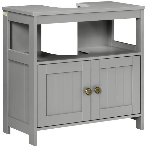 Light Grey Under Sink Cabinet with Double Doors