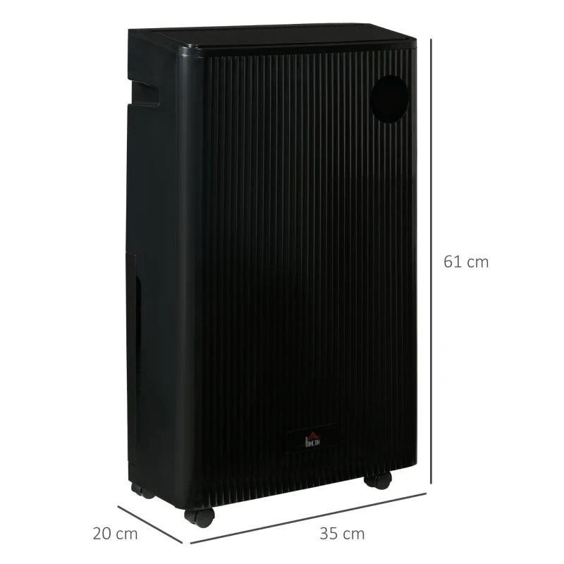 Black Portable Dehumidifier with Air Purifier, UVC, Ioniser, 24H Timer, 5 Modes - 16L/Day