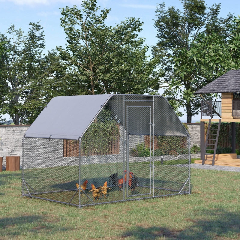 Large Outdoor Chicken Run with Roof, 4-6 Chickens, Hen House, Duck Pen - Green