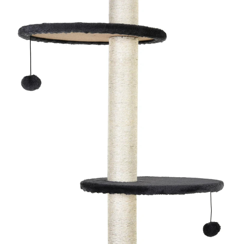 Cat Tree Hammock Tower - Grey 5-Tier Pet Furniture