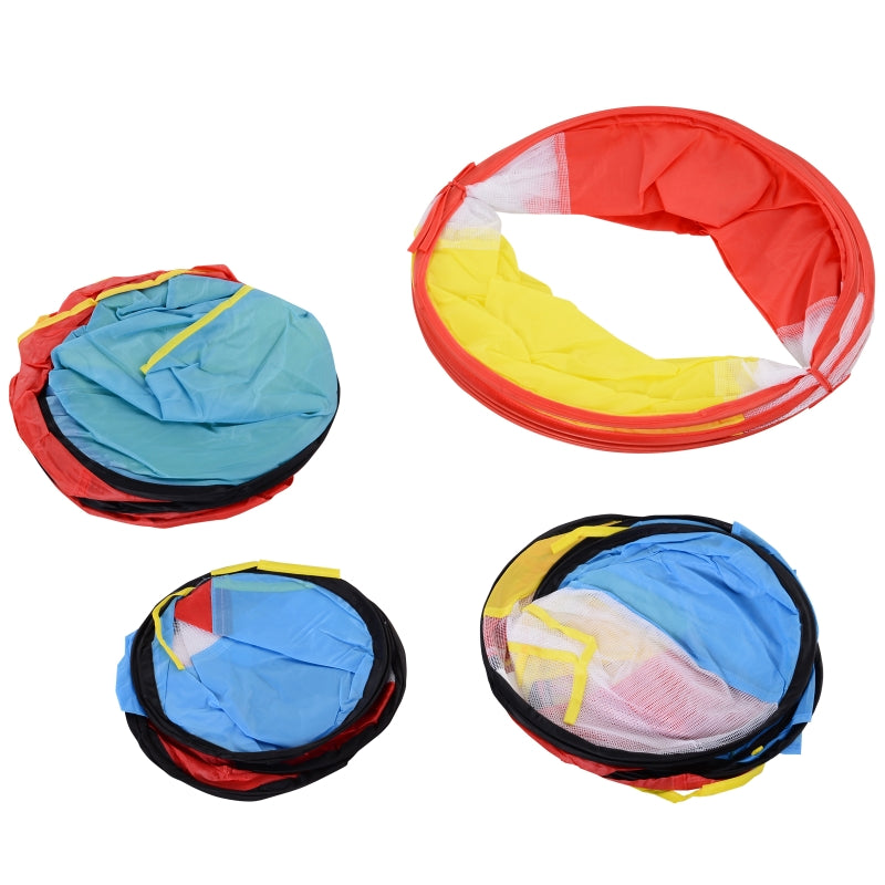 Multicolor Kids Pop Up Play Tunnel Set - Indoor/Outdoor Use - 230 x 70 x 89 cm